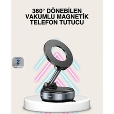 MiraLive Güçlü Mıknatıslı Vakumlu Araç Telefon Tutucu Alüminyum Gövde