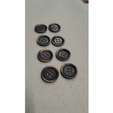 Eskitme Bakır Kaplama Fırçalı Metal Düğme 385 Boy 20 mm 8 Adet