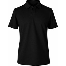 Trender 26YSS9000022 Siyah Erkek Polo Yaka T-Shirt Fitilli Yarım Patlı