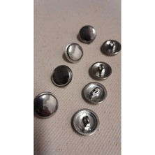 Nikel Kaplama Fırçalı Metal Düğme 25 Boy 15 mm 8 Adet