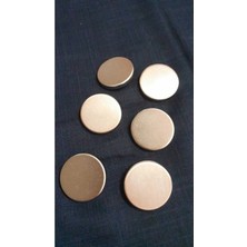 Mat Gümüş Kaplama Fırçalı Metal Düğme 50BOY 35 mm 6 Adet