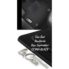 Toyota Yaris XP130-HYBRID(2013-19)UYUMLU Lacasa Automotive Renkli Biye-Silikon Topukluklu Velur Halı Paspas