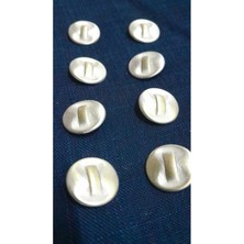 Gümüş Kaplama Bronz Metal Düğme 26 Boy 18 mm 8 Adet