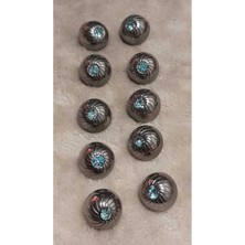 Siyah Nikel Taşlı Metal Düğme 20 Boy 14 mm 10 Adet