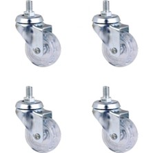 MiraLive Furç Vidalı Bilyalı Teker - 20X50 - Şeffaf HKS188 - 4 Adet