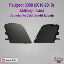 AutoPit 3D Peugeot 2008 (2016-2019) Makyajlı Kasa Uyumlu Ön Tampon Çeki Demiri Kapağı