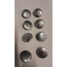 Nikel Kaplama Metal Düğme 25 Boy 15 mm 8 Adet