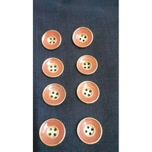 Altın Kaplama Mınelı Metal Düğme 30 Boy 20 mm 8 Adet