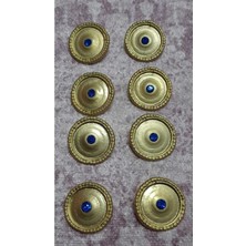 Mat Gold Taşlı Metal Düğme 35 Boy 22 mm 8 Adet