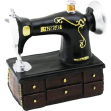 MiraLive Dikiş Makinesi Vintage Dekoratif Biblo 20X15X8.5CM Reçine (4887)