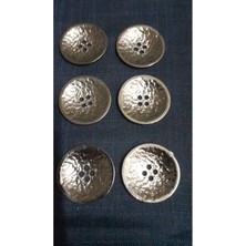 Siya Kaplama Fırçalı Metal Düğme 34 Boy 20 mm 6 Adet