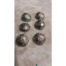 Nikel Kaplama Metal Düğme 35 Boy 22 mm 6 Adet