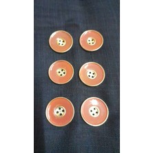 Altın Kaplama Mınelı Metal Düğme 36 Boy 22 mm 6 Adet