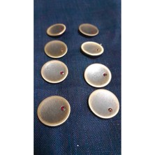 Bakır Fırçalı Kaplama Taşlı Metal Düğme 30 Boy 20 mm 6 Adet