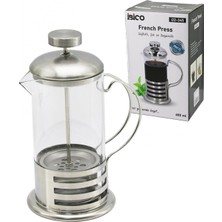 MiraLive French Press Metal Kafes - Metal Kapak 600ML Cam Bitki Süzgeçi (4887)