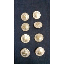 Gümüş Kaplama Bronz Metal Düğme 30 Boy 24 mm 8 Adet