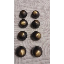 Bakır Kaplama Fırçalı Metal Düğme Düğme 26 Boy 16 mm 8 Adet
