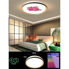 Gökyüzü Panel Ping Rose Gold Avzie, 50CM, Ledli Tavan ARMATÜRÜ,45WATT-BEYAZ Işık 7000K,MODERN Yuvarlak Salon Avize