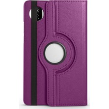 Fuchsia Huawei Honor Pad X7 Uyumlu Standlı 360° Yatay Dikey Dönebilen Deri Tablet Kılıfı