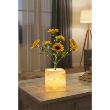 Plentiful Işıklı Yapay Çiçek – Sarı Saksılı LED Dekoratif Bitki, Masaüstü ve Ev Ofis Aydınlatmalı Süs