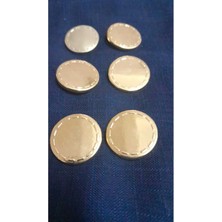 Altın Kaplama Metal Düğme 36 Boy 25 mm 6 Adet