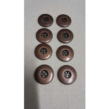 Sarı Antıkeskitme Kaplama Metal Düğme 35 Boy 20 mm 6 Adet