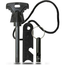 MiraLive Acil Durum Magnezyum Çubuk Çakmaktaşı Hayatta Kalma Ateş Başlatıcı Çakmak Kiti Düdük Hediyeli (4887)