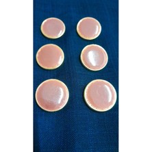 Altın Kaplama Mınelı Metal Düğme 38 Boy 25 mm 6 Adet