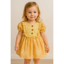 GMG Collection Baby 3 Düğmeli Dantel Yaka Elbise