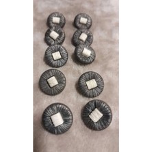 Metalize Abs Siyah Nıkel Kaplama Dügme 24 Boy 15 mm 10 Adet