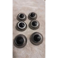 Sıyah Nikel Kaplama Taşlı Metal Düğme 35 Boy 20 mm 6 Adet