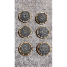 Polyester Düğme Gold Çember 30 Boy 22 mm 6 Adet