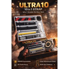Almanara Project Ultra 10 49MM Uyumlu Akıllı Saat 10 Kayışlı Set Bluetooth Arama Spor Modu Şarj Kablolu Akıllı Saat Seti