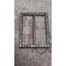 Nıkel Kaplama Taşlı Toka Iç Kemer Genişlik 3,5 cm Dış Ölçü /3x4 cm 1 Adet