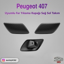 AutoPit 3D Peugeot 407 Uyumlu Far Yıkama Kapağı Sağ-Sol Takım