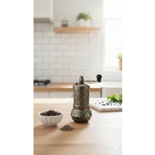 Bronz Eskitme Antik Tasarım El Değirmeni Zamak Karabiber Öğütücü 10 cm