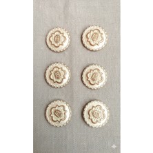 Gümüş Kaplama Fırçalı Bakır Bronz Metal Düğme 40 Boy 30 mm 6 Adet