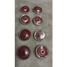 Nikel Kaplama Taşlı Metal Düğme 30 Boy 20 mm 8 Adet