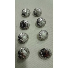 Siyah Kaplama Metal Düğme 24 Boy 15 mm 8 Adet