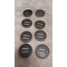 Bakır Antık Metal Düğme 24 Boy 14 mm 8 Adet