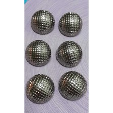 Siyah Kaplama Metal Düğme 34 Boy 24 mm 6 Adet