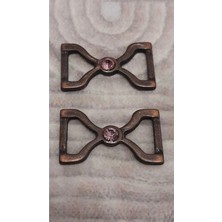 Bakır Kaplama Taşlı Toka Iç Kemer Genişlik 1 cm /3x1,5 cm 2 Adet