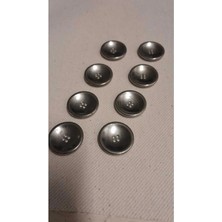 Mat Nıkel Kaplama Metal Düğme 35 Boy 22 mm 8 Adet