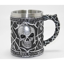 SHC4200 Gotik Kurukafa 3D Kabartmalı Paslanmaz Çelik Kupa Bardak ALK4380