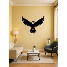 SS Cnc Sscnc | Görkemli Kartal Silüeti Dekoratif Mdf Duvar Tablosu 40X30 cm Siyah
