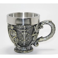 Şövalye Kabartmalı 3D Paslanmaz Çelik Kupa Bardak ALK4477 Nemere