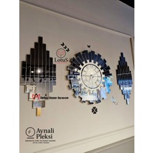 Lotuslazer Tasarım 3’lü Aynalı Pleksi Duvar Saati Seti – Gümüş Beyaz Dekoratif Modern