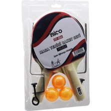 MiraLive Masa Tenisi Fileli Pinpon Raket Seti 2pcs Raket - 3pcs Top - 1pcs File - Ayak (4887)