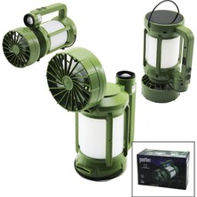 MiraLive 3in1=fan - 2-Fener Solar - USB Şarj Vantilatör - Kamp Lamba FENER:10W+5WFAN=90 Derece Oynar Baş- Tek Kademe PT-576 (4887)