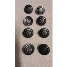 Mat Nikel Kaplama Sıyah Mat Mınelı Metal Düğme 25 Boy 20 mm 8 Adet